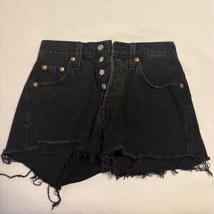 Levi’s Black Denim Button-Up shorts